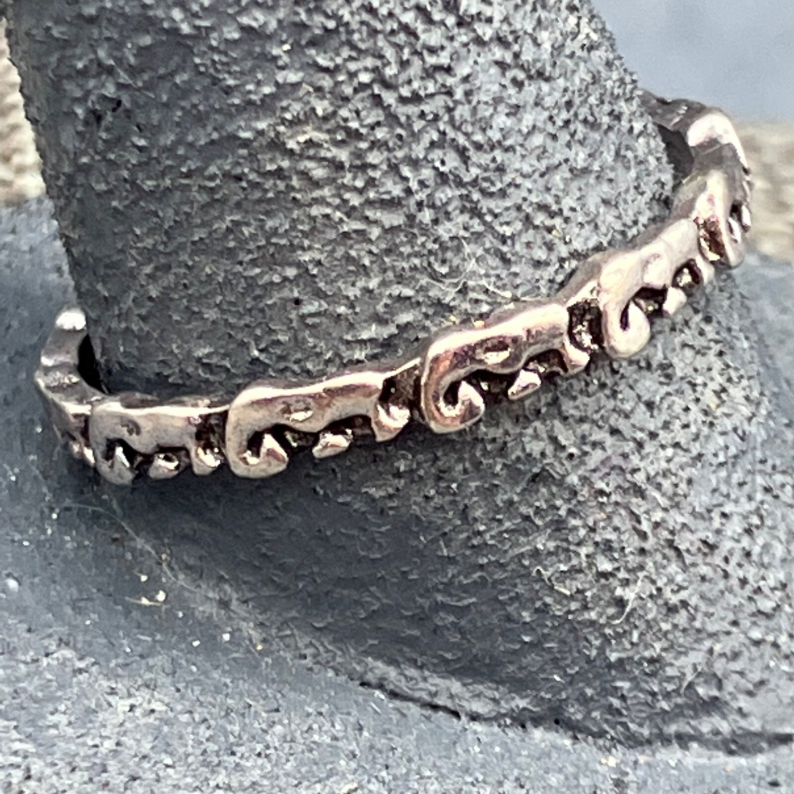 Tiny Elephant Silver Ring Size 9 Good Luck Unisex… - image 3