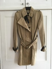 Rare Burberry Prorsum Fitted Trench Mac Uk 10 Irridescent Buttermilk/beige