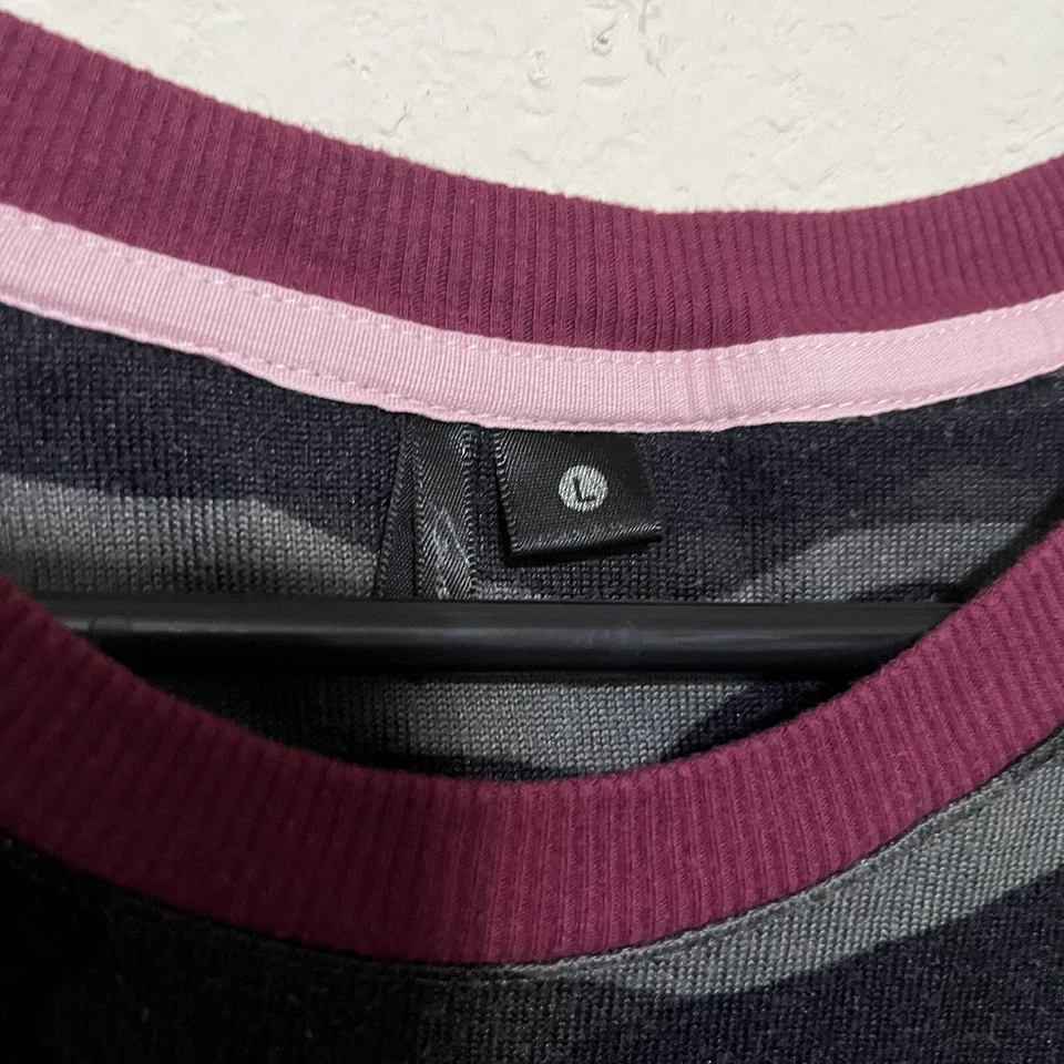 Kensie 女式黑色灰色迷彩运动衫 L 码柔软抓绒 — 第 4/4 张图片