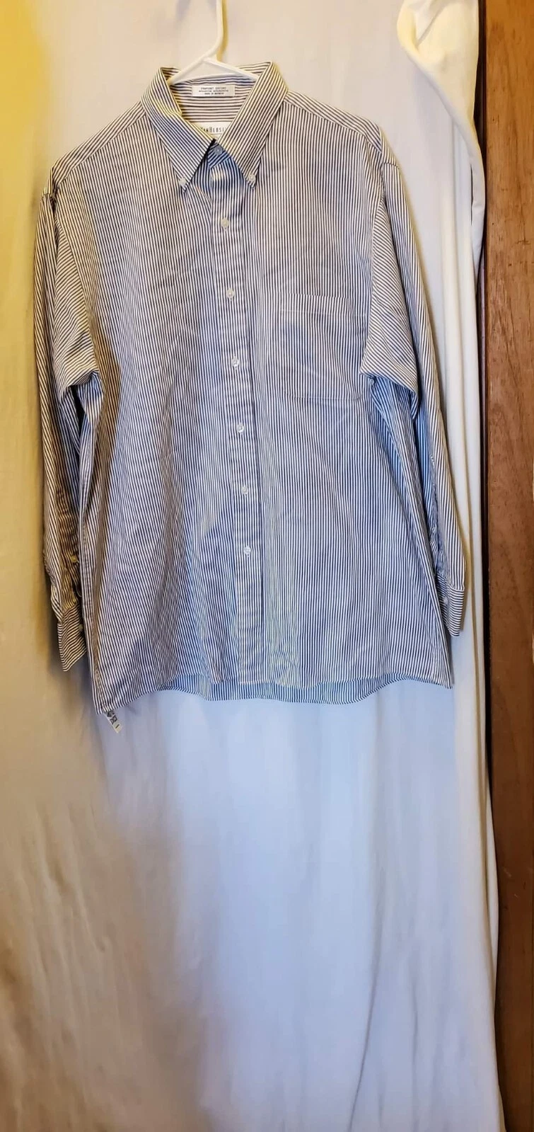 VANS Camicia Van Heu adulto grande 16 32 33 blu bianco pinpoint Oxford con bottoni uomo