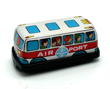 VTG Tin Litho Micro Mini Friction Airport Bus  PAN AM Airlines  Made in Japan
