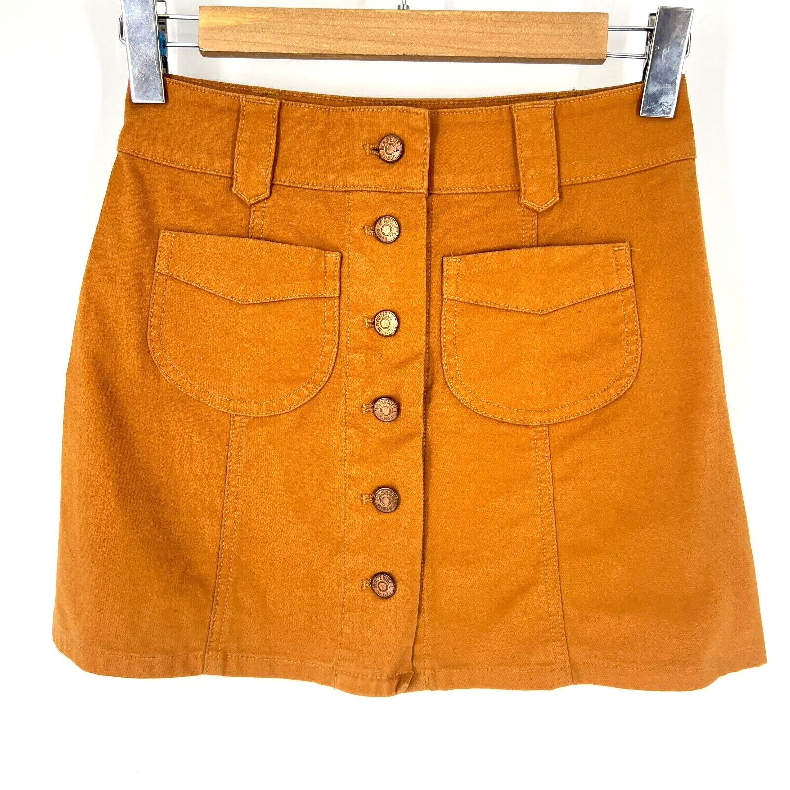 Madewell Patch Pocket Button Front Mini A-Line Sk… - image 1