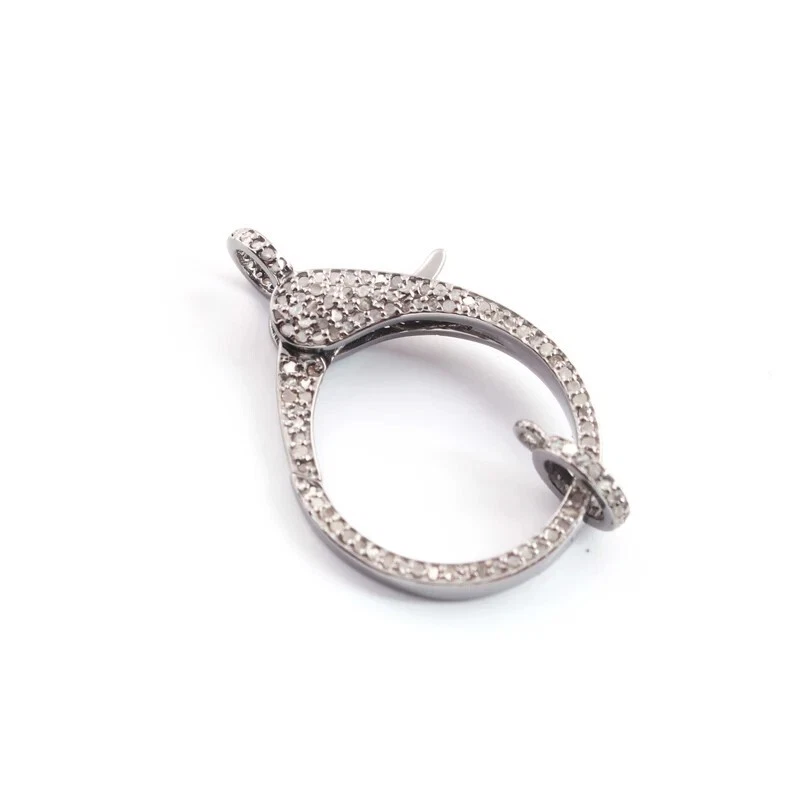 1 шт. хлопки омаров Pave Diamond, 35 мм x 20 мм, с обеих сторон Pave Diamond - Изображение 2 из 3