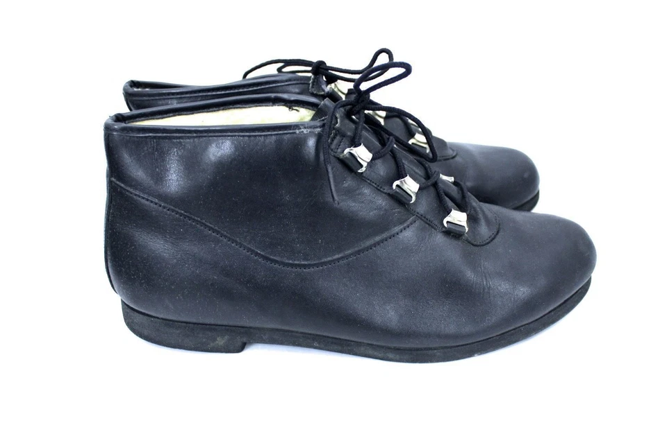 Botas Lloyd Guild de Colección Años 70 Gamuza Para Hombre Cuero Negro Forradas Sherpa 11 D Foto 3 de 4