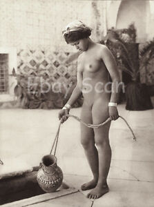 Details about 1920 Vintage ARAB FEMALE NUDE Bedouin Woman Pottery Photo Art  LEHNERT & LANDROCK