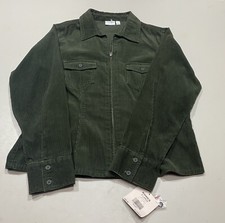 Sonoma Life+style Green 100% Cotton Corduroy Zip Trucker Jacket Womens Sz: Xl