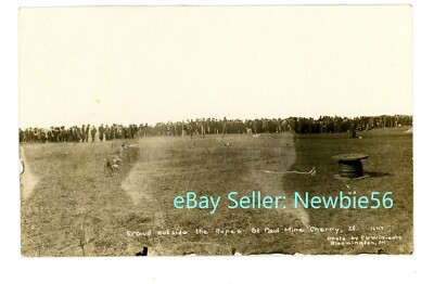 Cherry IL-CROWD OUTISDE ROPES-1909 MINE DISASTER-RPPC Williams Postcard Illinois