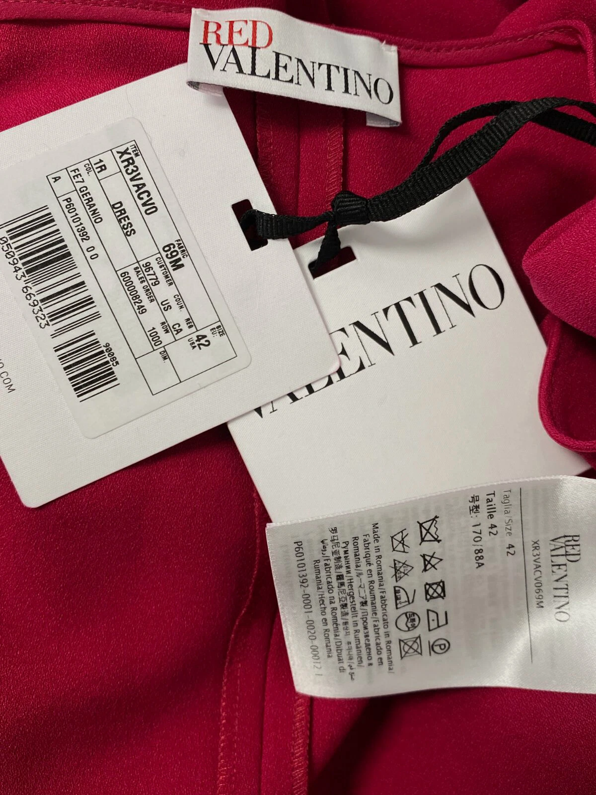 Abito finto avvolgente rosso Valentino da donna rosso $5550 taglia IT 42 US 6