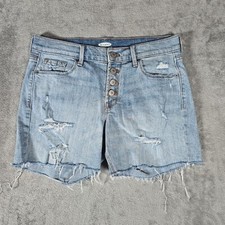 Old Navy Jeans Shorts Womens 4 Blue Light Wash Distressed Cutoff Casual