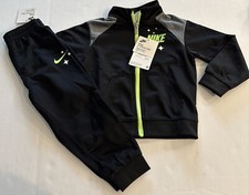 Nike Boys 2 Piece Tricot Black Jacket  Pant Set Size 24 Months Brand New   