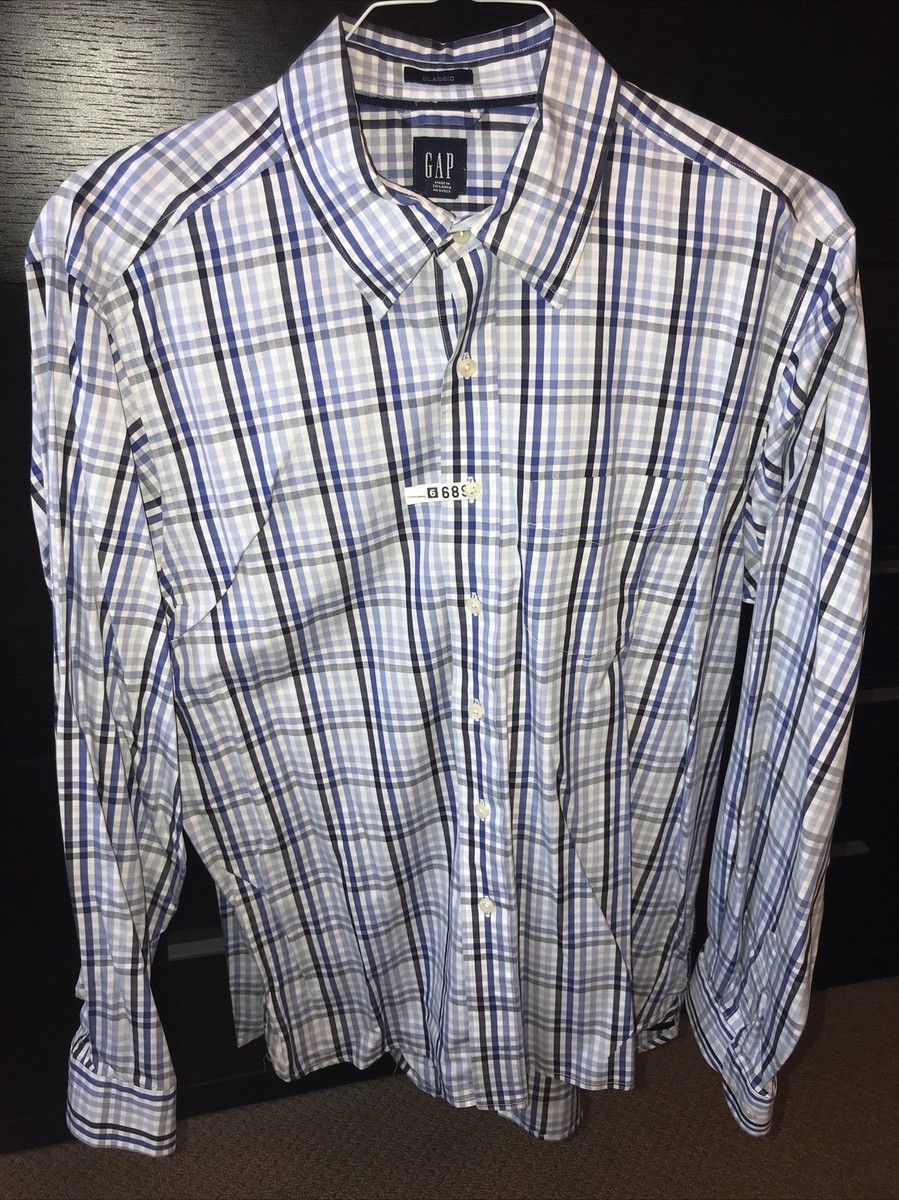 casual ジュン 30 Men's Gap Classic Cotton Button Down Shirt 16-16.5 34/35 | eBay
