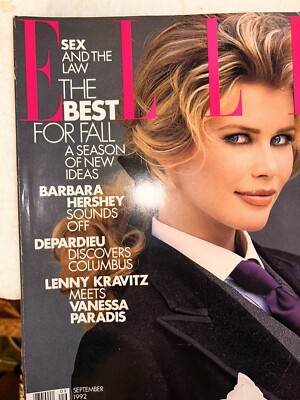 ELLE 1992. Claudia Schiffer Cover Model. September -The Best For Fall-Issue #85