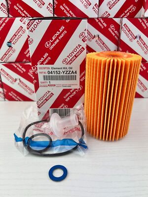 NEW ENGINE OIL FILTER ELEMEN FOR LEXUS TOYOTA ORIGINAL 04152-YZZA4 W GASKETS