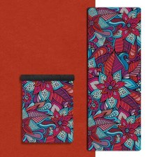 Yoga Fitness Mat Natural Rubber Non-Slip Foldable 183 x 68 x 0.15cm Art Design