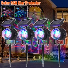 Solar Christmas RGB Star Projector Outdoor LED Xmas Moving Laser Light Landscape