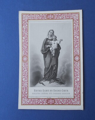 Santino HolyCard Engraving Turgis Our Lady of the Sacred Heart