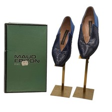 Vintage Maud Frizon Paris Blue Snakeskin Pumps Heels EU 35 Made in Italy w/ Box