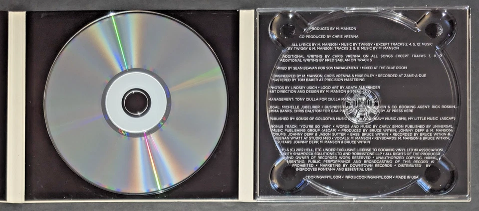 Marilyn Manson Born Villain CD 2012 1st US Edition Digipak You're So Vain Bonus Foto 4 de 4