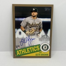 2020 Topps Seth Brown Auto Gold 1985 35th Anniversary Rookie RC Card /50