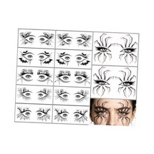 Halloween Eye Shadow Temporary Tattoos, 12 Sheets Halloween Eye Scary Black2