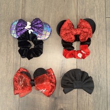 Disney Mickey Mouse Ariel Scrunchies Hair Accessories Bundle Lot