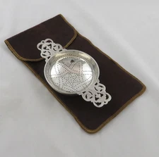 Tiffany & Co Sterling Silver Tea Strainer 5 3/8" – Ornate Handles, Monogram SD