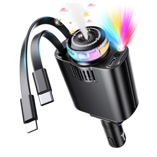 [Upgraded] Retractable USB C Car Charger Adapter with 69W Fast Charging