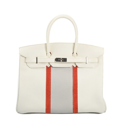 HERMES Birkin Club 35 HANDBAG / white unisex