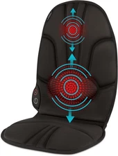Homedics Portable Heating and Vibrating Back Massage Cushion with Adjustable Int
