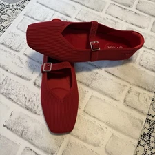 VIVAIA Square-Toe Mary-Jane (Margot Mary-Jane) Ruby Red Size 10 New