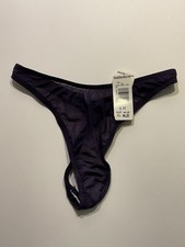 Maidenform Water Sheer Nylon String Bikini Thong Panties 6 Medium NWT Purple