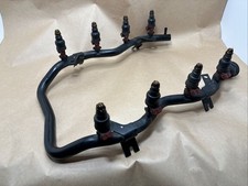 Bmw E31 E32 E34 E38 M60 M62 V8 Fuel Rail With Injectors Rare 4 Mounting Points