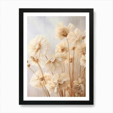 Boho Dried Flowers Geranium 1 Art P Framed Wall Art Poster Canvas Print Picture
