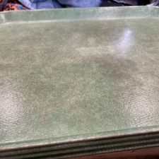 4 VTG Avocado green fiberglass Texan cafeteria trays 50's Texan PMC Lunch Lady