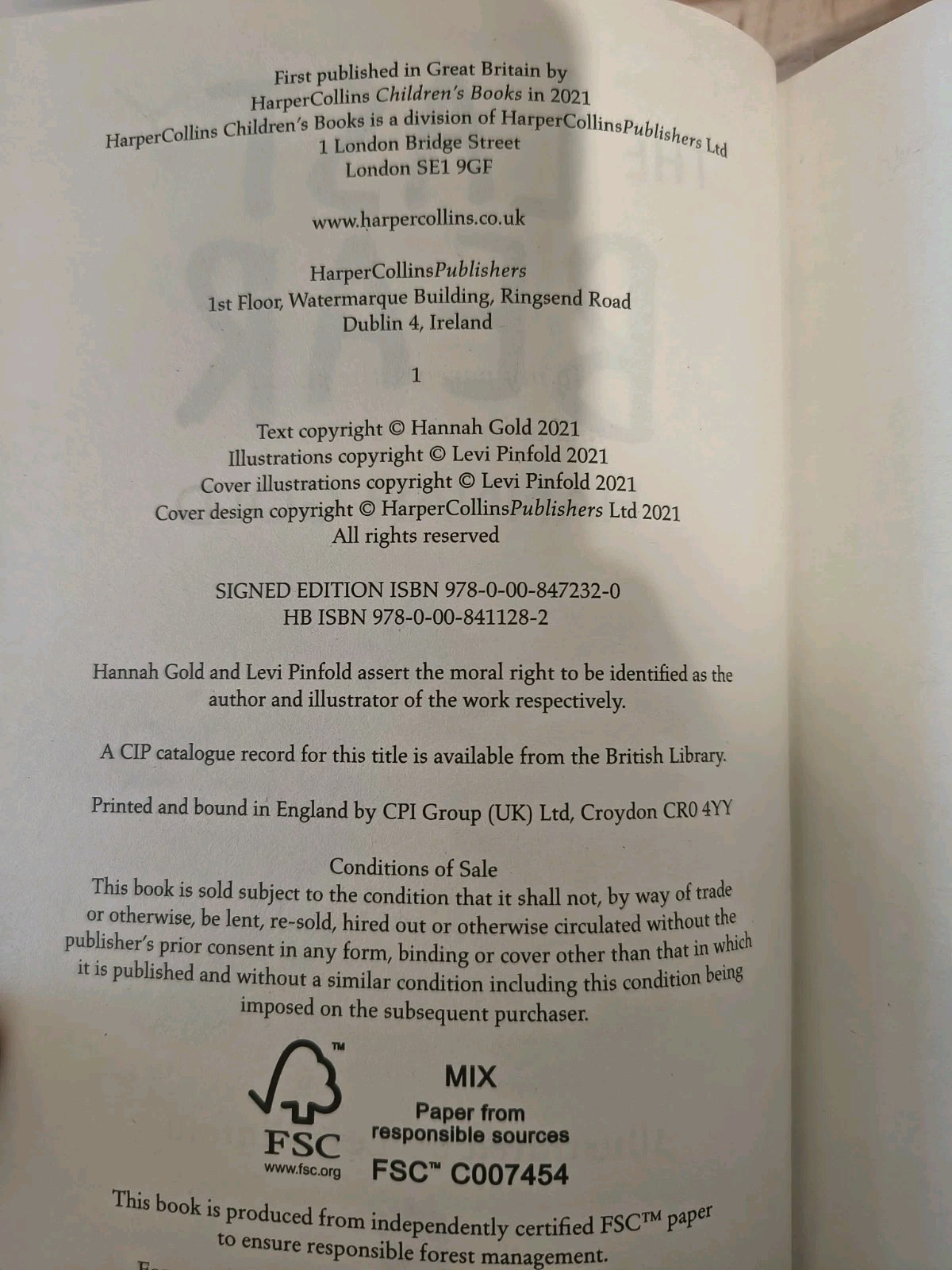 The Last Bear By Hannah Gold (Hardback, 1st Edition) image 3
