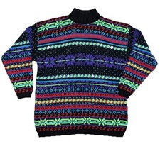 Vintage Croquet Club Sweater Snowflake Grunge Christmas Ski USA 90s Size M
