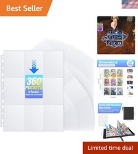 360 Pockets Binder Card Sleeves Double-Sided 9 Pocket Trading Card Pages for ...
