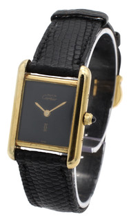 Orologio da donna Cartier Must de Cartier Tank 88001 20 mm oro argento 925 blu navy LW 276