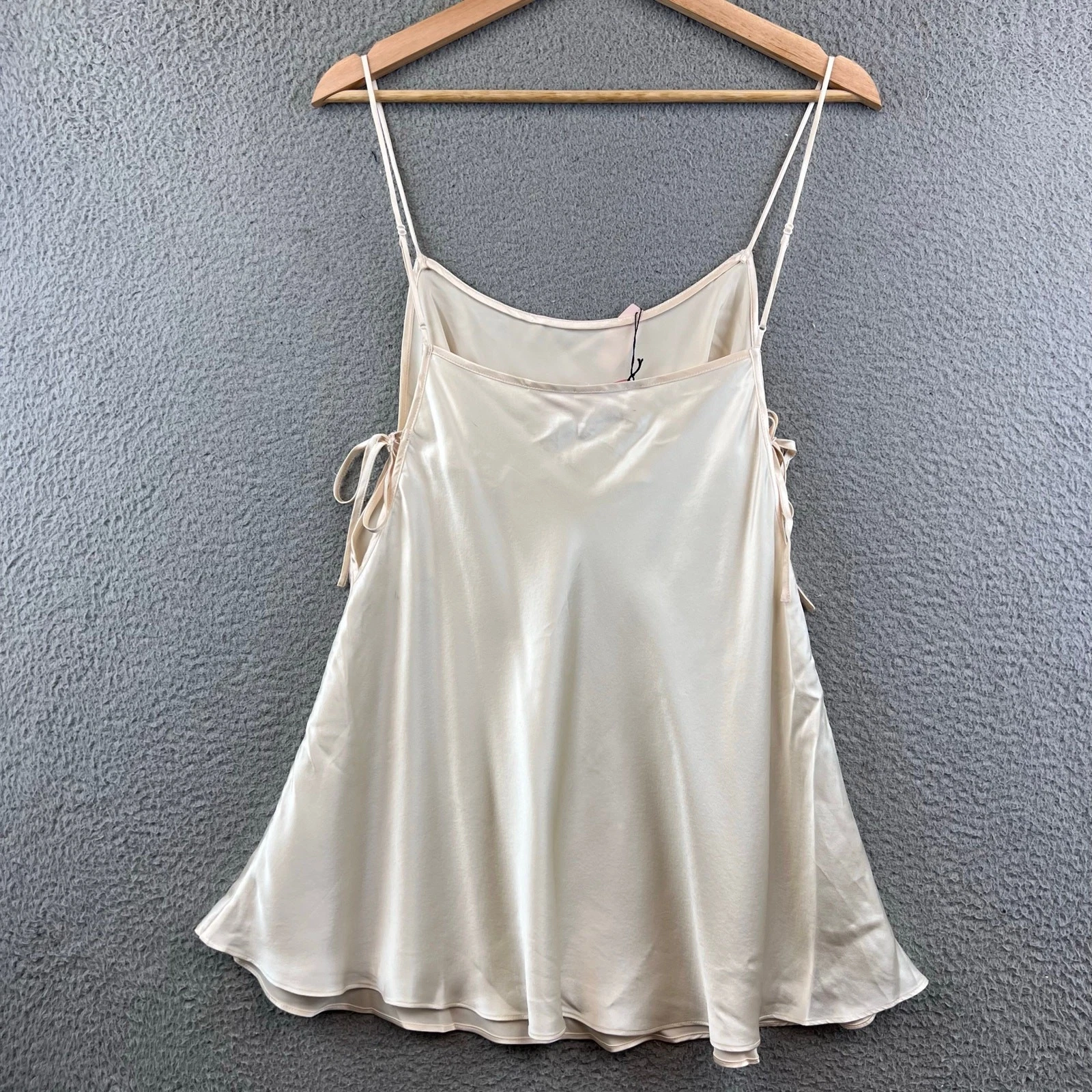 UNDERCOVER Abito slip lingerie beige seta nuovo Y2K Victorias Secret taglia M