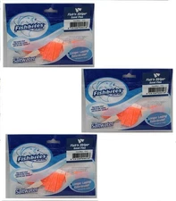 Fishbites 0050 Fish n Strips Sand Flea Orange White Long Lasting 15CT Lot of 3