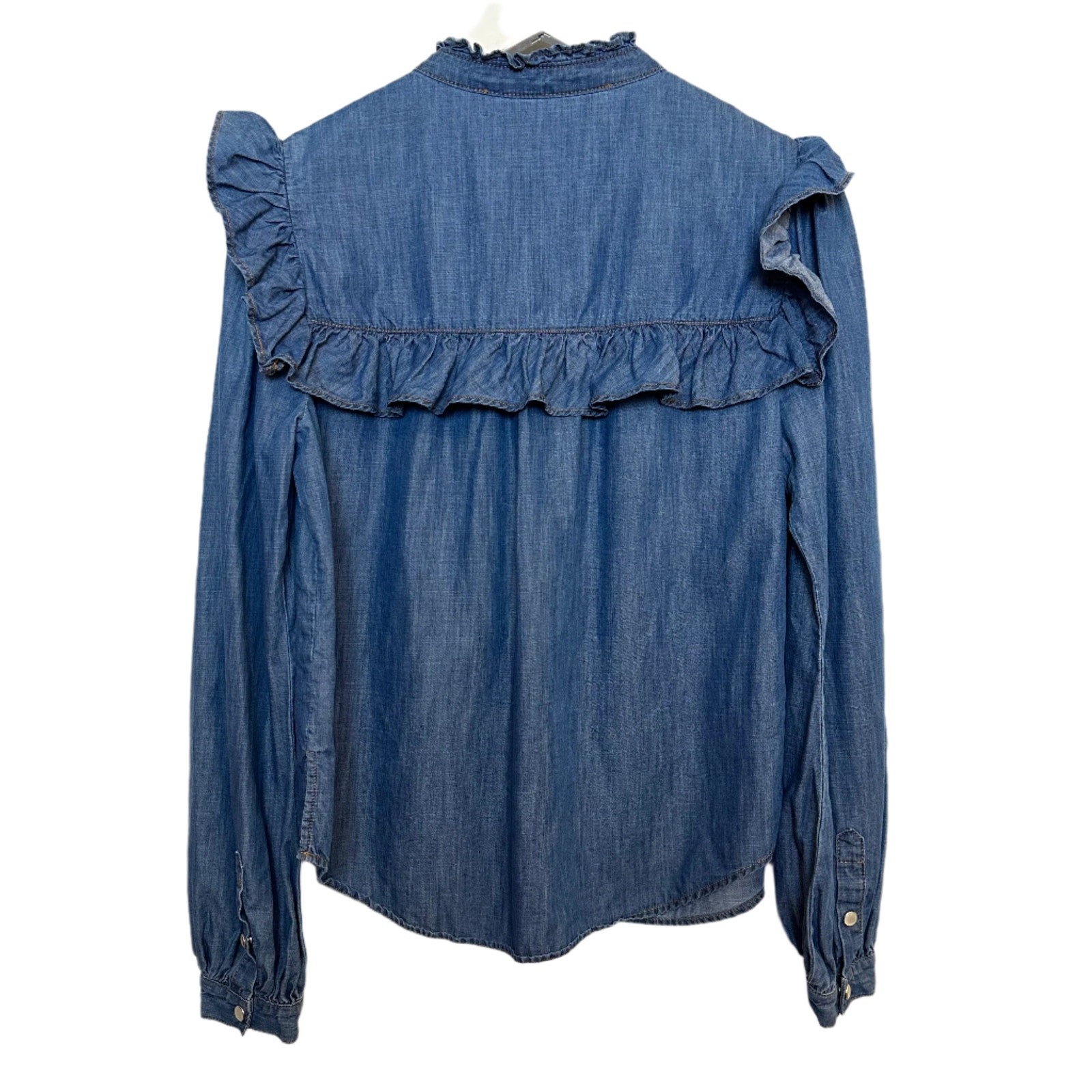 Veronica Beard Tes Chambray Button Down Top Denim… - image 4