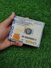 USA $100 One Hundred Dollar Print Men's Leather Bifold Novelty Wallet