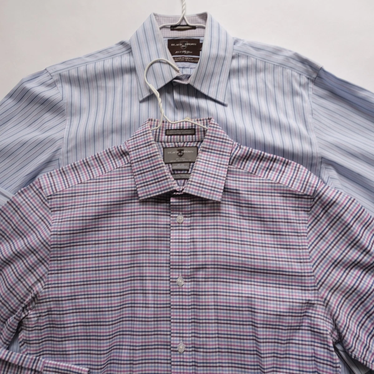 Chemise Homme Black Brown à Manches Longues - Rayures Bleues - Taille M - Occasion Très Bon état