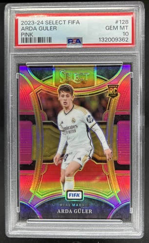 2023-24 Panini Select FIFA Arda Guler RC Pink Prizm #/75 Real Madrid PSA 10