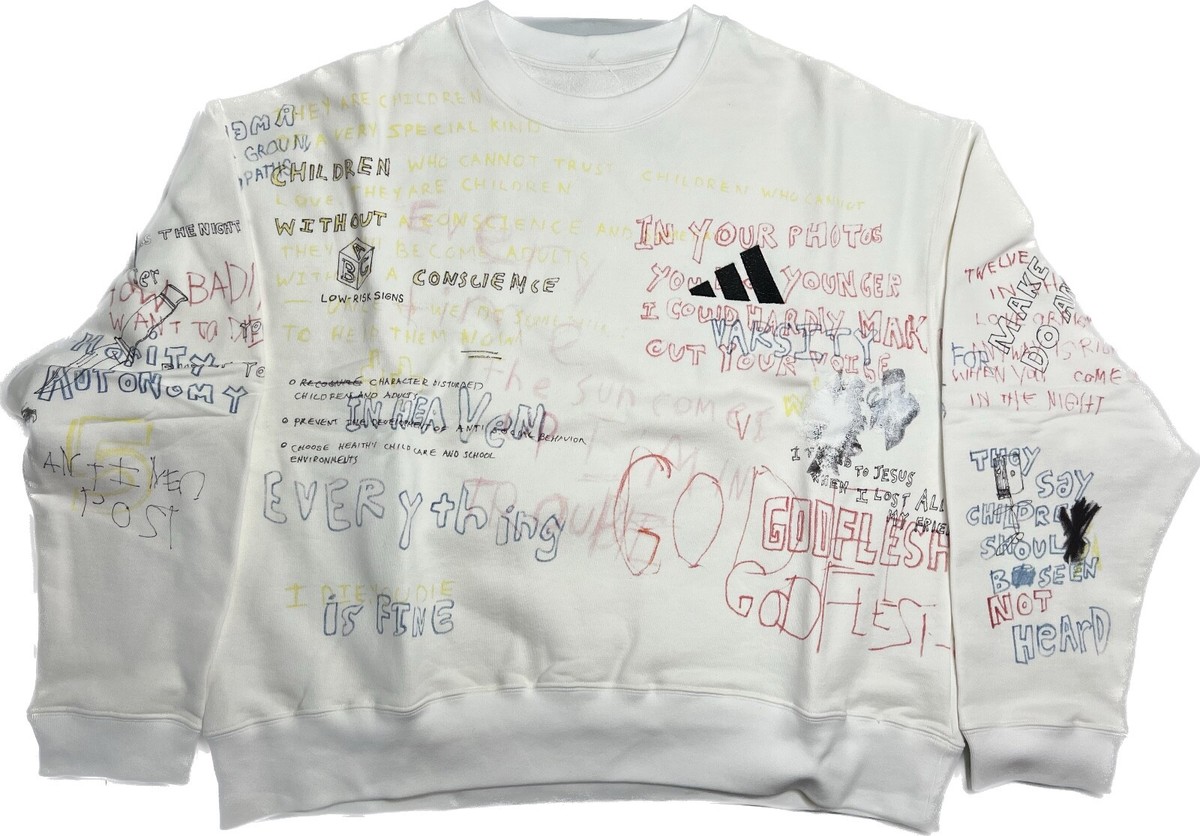 Adidas x Yeezy Season 5 Arctic Crewneck Scribble Hand drawn