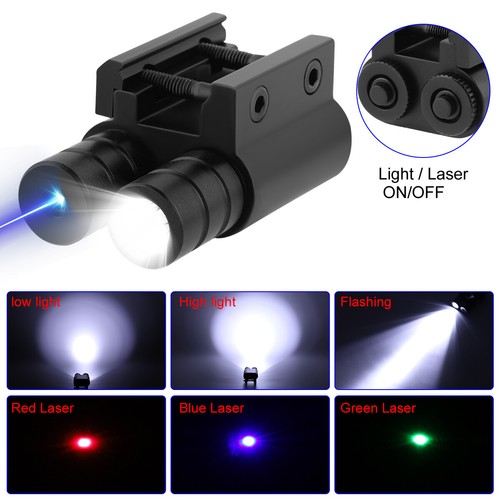Red/Green/Blue Compact Laser Sight For 20-22mm rail Pistols Handgun w/ 2 Battery - Picture 6 of 17