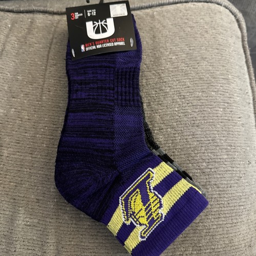 LA Lakers 3 Pack Quarter Socks Size 6-12 - 第 1/4 張圖片