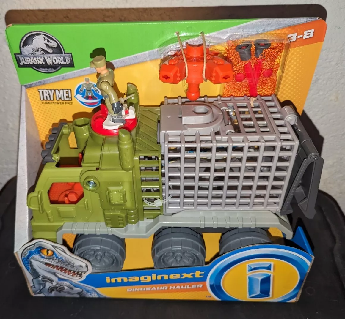 NEW FISHER PRICE IMAGINEXT JURASSIC WORLD DINOSAUR HAULER PLAYSET CASE FRESH