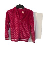 WONDER NATION GIRLS Pink PLUSH HOODED JACKET SIZE Large Zip Up
