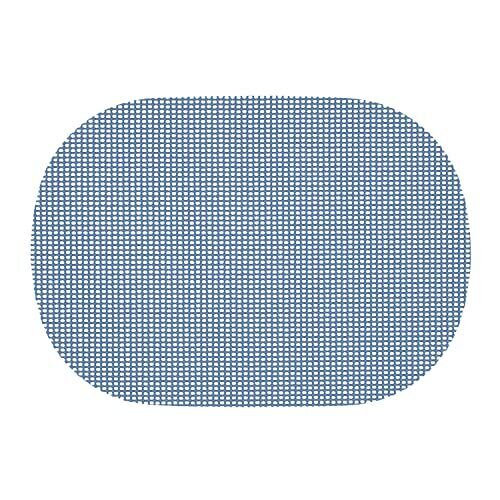 Kraftware Fishnet Oval Placemat for Any Outdoor Table Niagra Blue Small Set of 6 - Picture 3 of 3